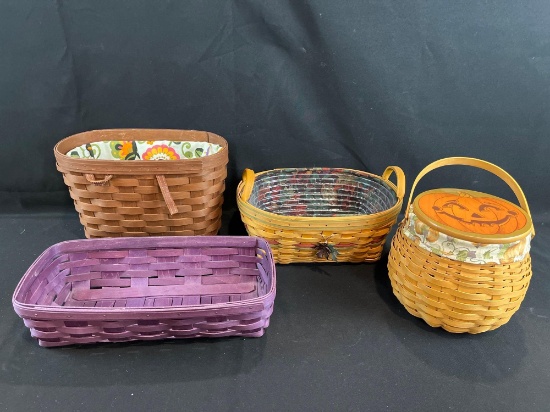 (4) fall style Longaberger baskets