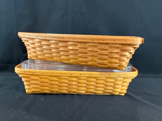(2) Longaberger planter boxes