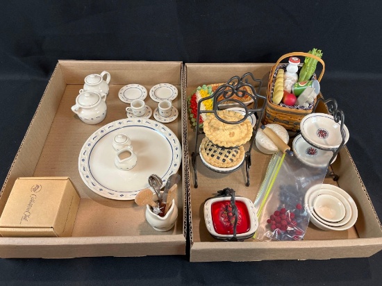 2 boxes of Longaberger Collectors Club miniatures