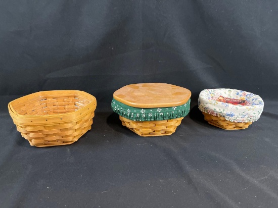 (3) Longaberger hexagon baskets