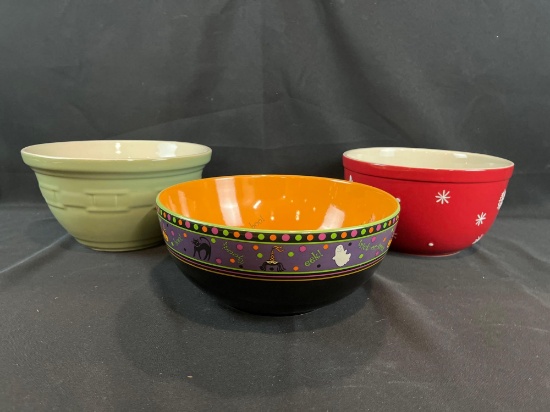 (3) assorted Longaberger bowls