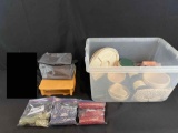 Longaberger assorted pottery, poker chips