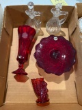 Lead Crystal, Coin Glass, Westmoreland, Hand painted China