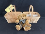 Signed Longaberger baskets & stuffed bear