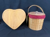 Longaberger heart basket, ice bucket