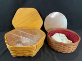 (2) covered Longaberger baskets