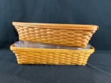 (2) Longaberger planter boxes