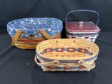 (3) Longaberger patriotic baskets