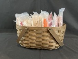 Longaberger basket filled w/ napkins