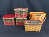 (5) Longaberger Christmas baskets