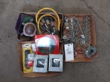 3 boxes of hardware, solar lights, hanging hooks, Honeywell furnace control, & more