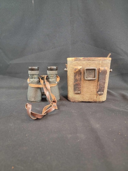 Vintage German Field Glasses Binoculars with case