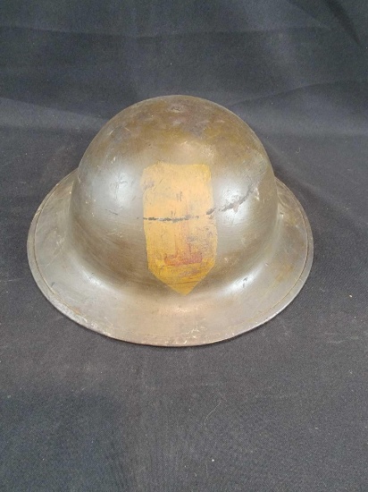 WWI US Doughboy Painted 1st Division helmet with liner