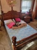 4 Piece pine Queen size bedroom set dresser with mirror, chest, night stand