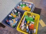 Hampers of assorted cleaning supplies