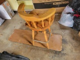 5ft narrow folding table with stool