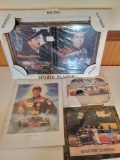 Assorted nascar plaques pictures and framed photo