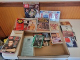 Elvis memorabilia, tv guides, paper items, cds