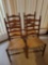 Set of 4 ladder back rush seat chairs