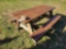 Wood picnic table