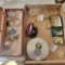 Box of assorted costume jewelry, chains, bangles, broaches, earrings