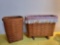 Longaberger 1989 waste can and 1988 footed basket