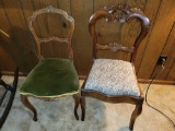 2 Non matching Victorian carved chairs