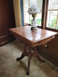 Victorian lamp table with banquet lamp