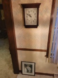 Howard Miller clock and 2 assorted prints