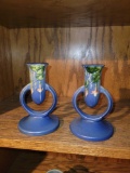 Pair of Roseville 1133 5inch candle holders