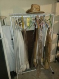 Garment rack and curtains