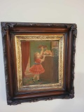 Antique frame print on board 21 inches tall