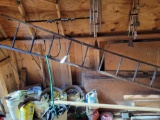 Wood ladder, lumber, wind chimes