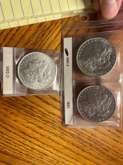 (3) Morgan Silver Dollars