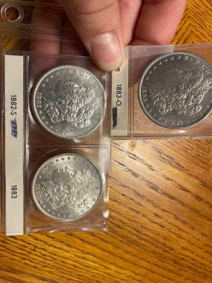 (3) Morgan silver dollars