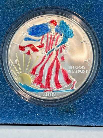 2002 US Silver Eagle .999 Silver Colorized