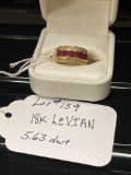 18K LeVian with ruby and diamond stones