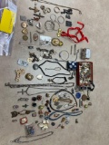 assorted costume jewelry and items