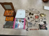 small jewelry box - costume jewelry - assorted earrings