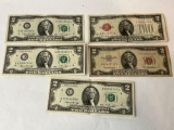 Red Seal $2 & Green Seal $2 bid x 5