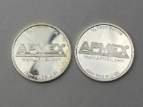 APMEX 1 Half Troy Ounce .999 Silver Round bid x 2