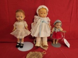 3 Early dolls, one marked Effanbee