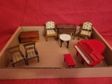 Box of minature doll furniture