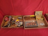Vintage small boxes, houses, paper items