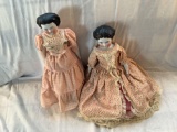 2 China Head Dolls