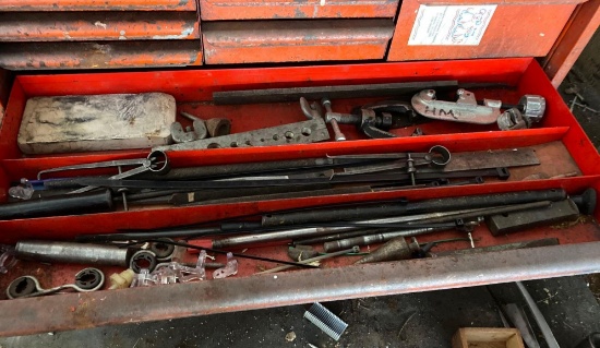 Toolbox and wall contents