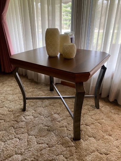 Contemporary style Small Metal and Wood Table