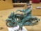 Early cast iron Harley toy bike with rider