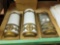 Set of 3 wall lamps, one missing glass, 17 in