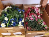 2 boxes artificial flowers